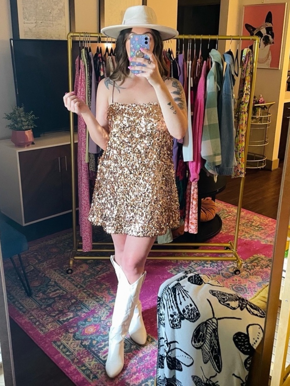 NEW Showpo Rose Gold Sequin Mini Dress